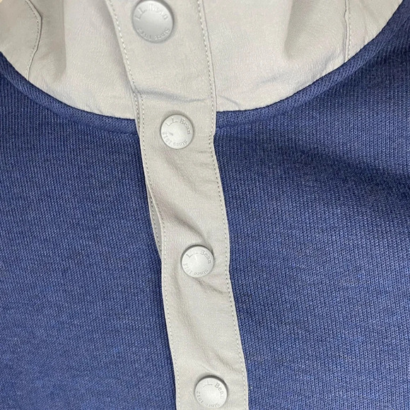 LL Bean Pullover Blue Gray 1/4 Snap Collar Sweatshirt Men’s Size XXL Outdoor - Picture 5 of 9